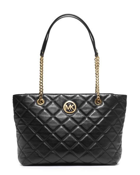 michael kors large fulton quilted tote black|michael kors work tote.